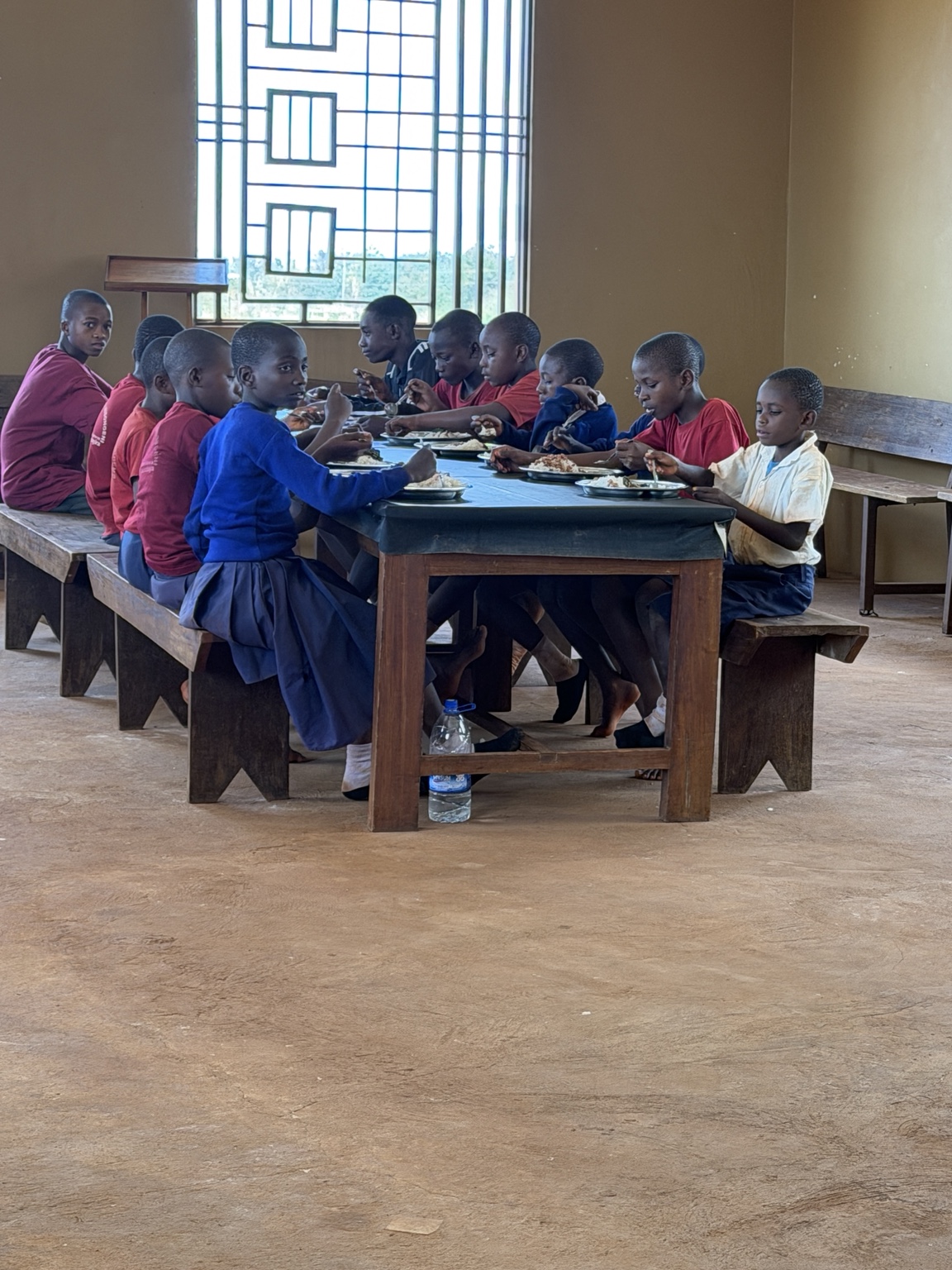 Children gathered for a class in Tanzania